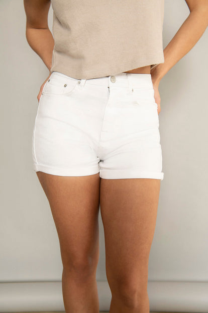 Everyday Jeansshorts Curvy - White