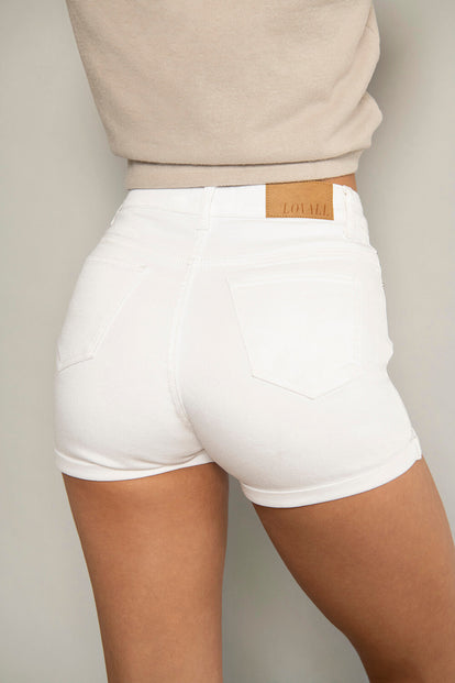 Everyday Jeansshorts Curvy - White