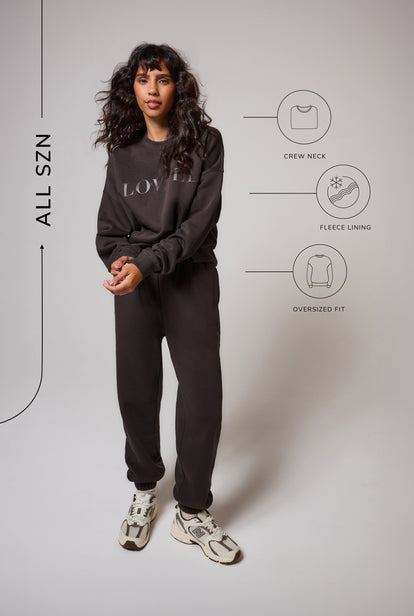 ALL SZN Übergröße Bio-Sweatshirt Curvy Style 4 - Black Coffee