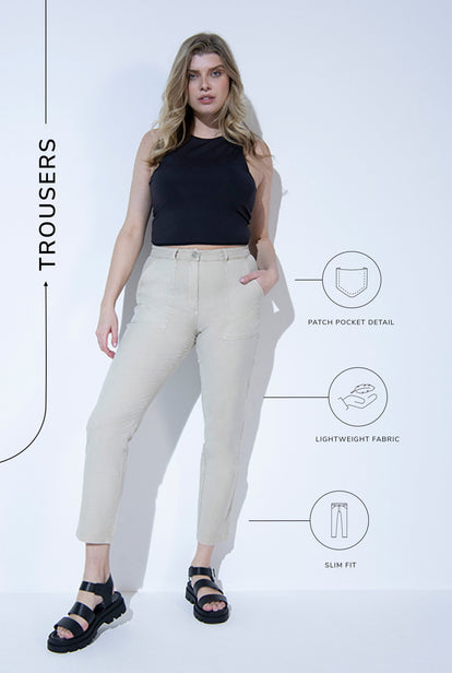 Alltägliche Chino Hose - Beige