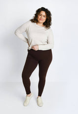 Everyday High Waisted Leggings Curvy - Chocolate Brown
