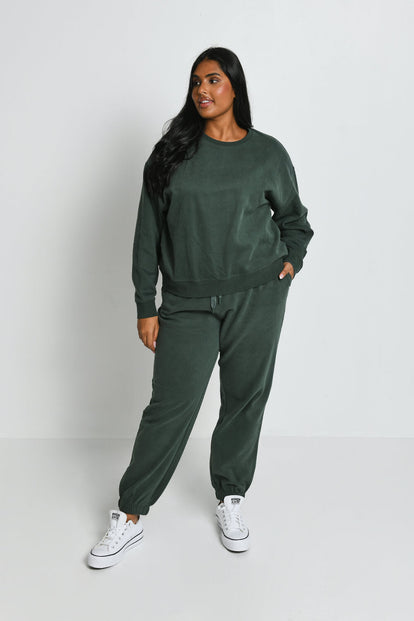 Everyday Jogginghose Komfort Curvy - Forest Green