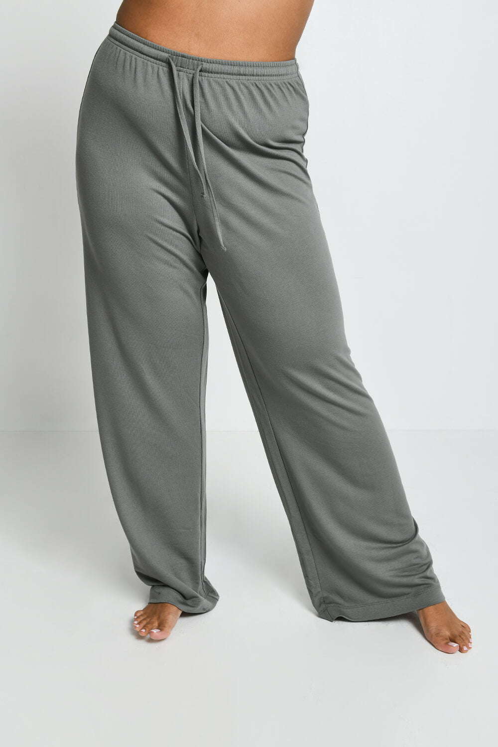 Soft Touch Lounge Set Mit Weitem Bein Curvy - Sage Green