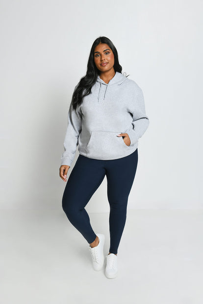 Everyday Pullover Hoodie Curvy - Light Grey Marl