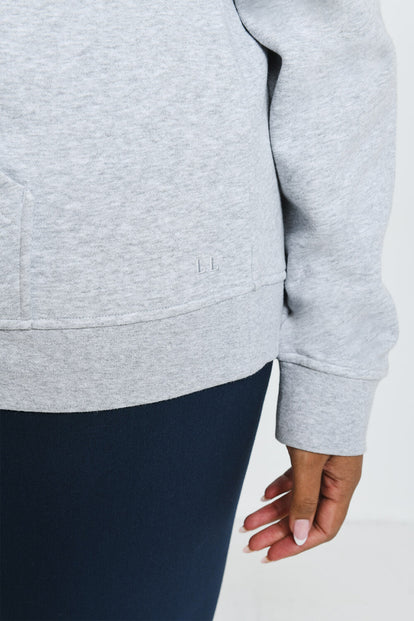 Everyday Pullover Hoodie Curvy - Light Grey Marl