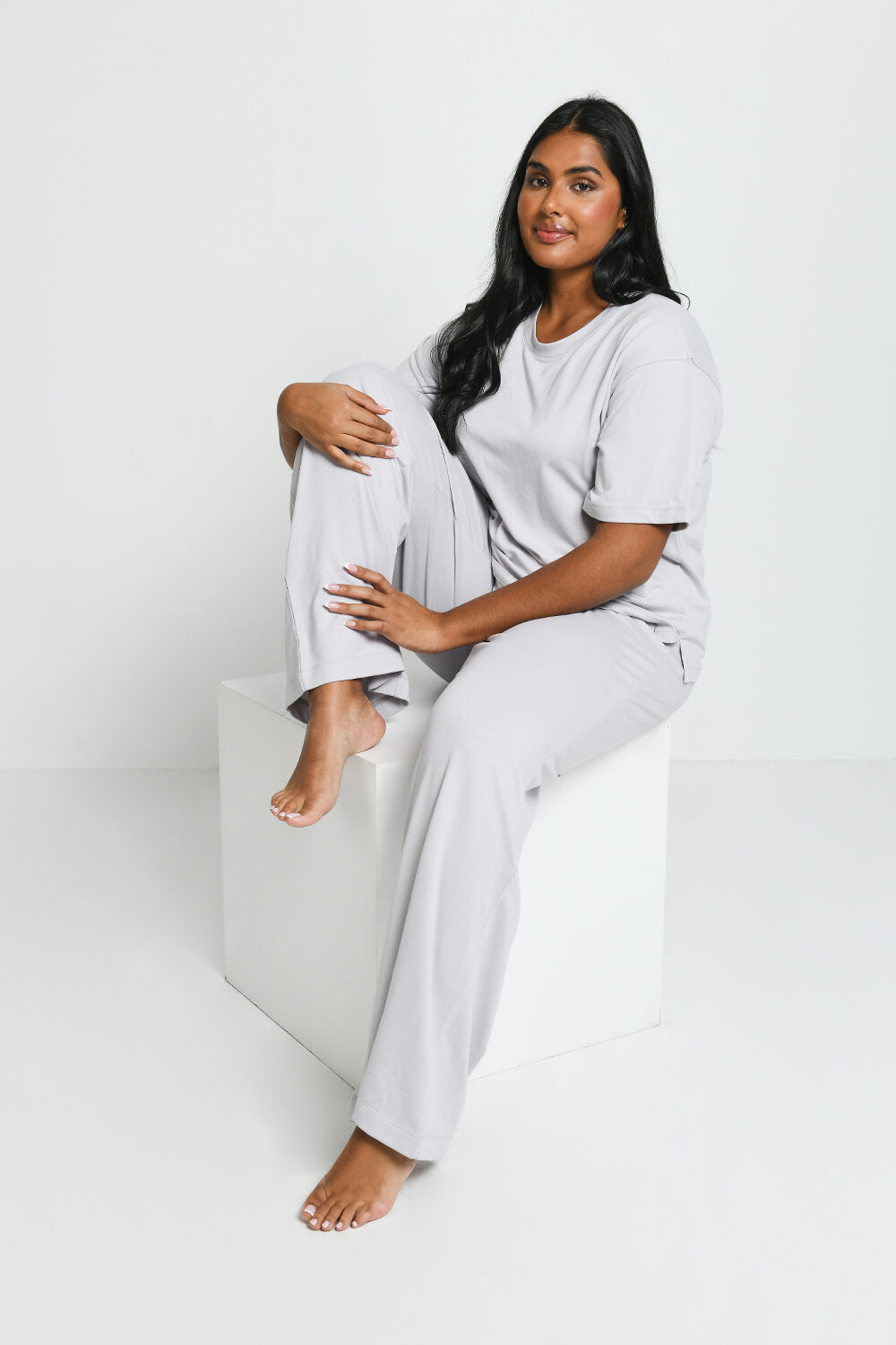 Soft Touch Lounge Set Mit Weitem Bein Curvy - Grey