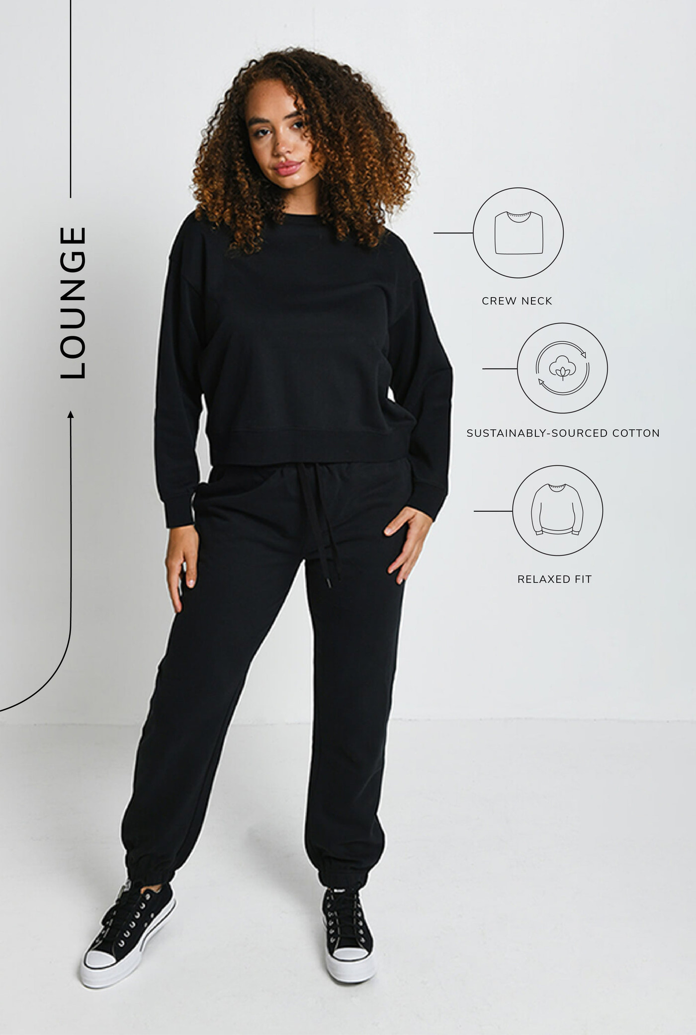 Alltägliche Sweatshirt Komfort - Schwarze