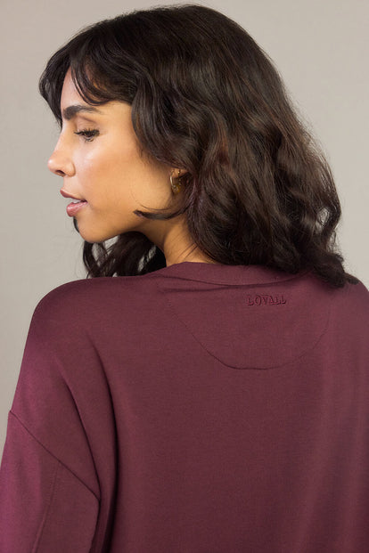 Luxus Lounge Sweatshirt - Dunkelkirschfarbenes