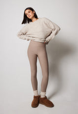 Everyday Winter High Waisted Leggings Curvy - Stone