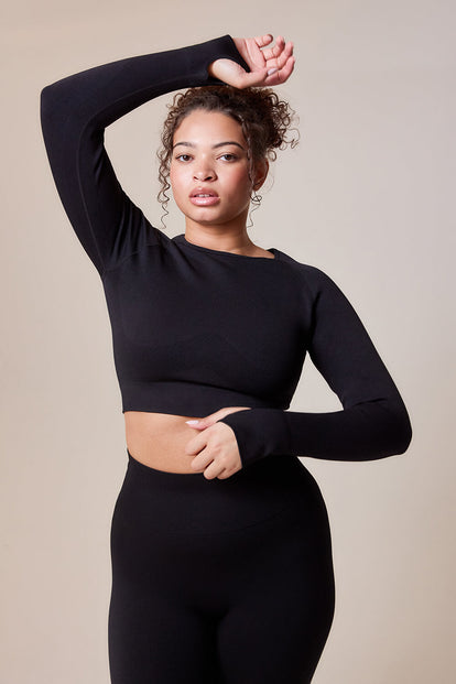 Sculpt Seamless Long Sleeve Top - Black