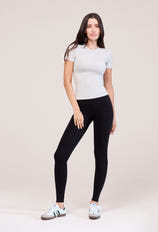 Alltägliche High-Waist-Leggings - Schwarz