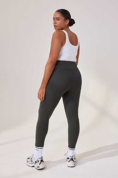 Lightweight Everyday High Waisted Leggings - Pine