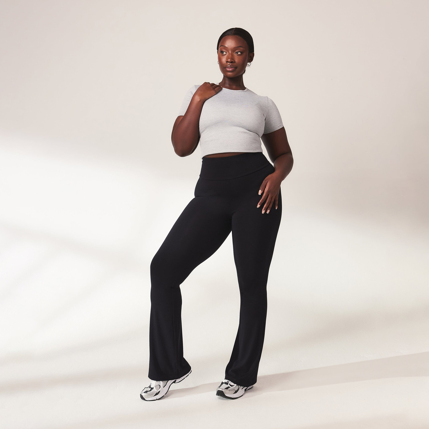 Schlaghose Leggings Lightweight Curvy - Black