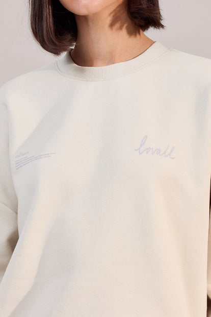 ALL SZN Organic Oversized Graphic Sweatshirt Euphoric - Ecru