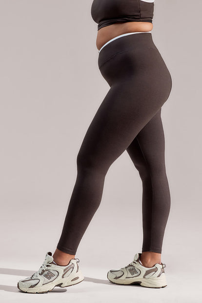 Curve Ultimate Everyday Wrap Waist Leggings - Black Coffee