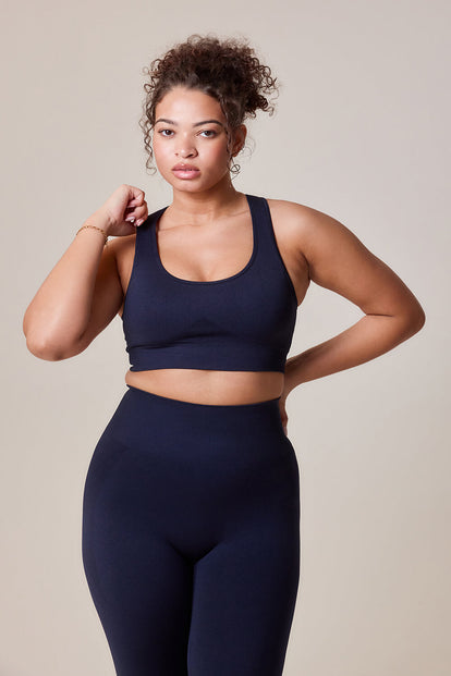 Curve Sculpt Seamless Sports Bra - Deep Navy