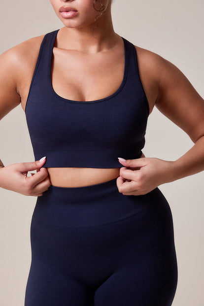 Curve Sculpt Seamless Sports Bra - Deep Navy
