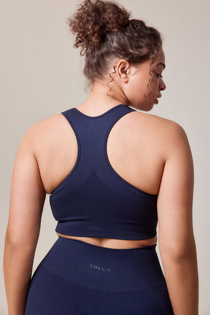 Curve Sculpt Seamless Sports Bra - Deep Navy