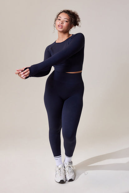 Curve Sculpt Seamless Long Sleeve Top - Deep Navy