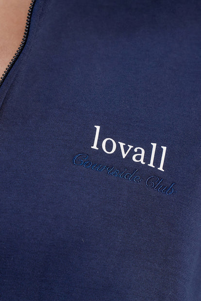 ALL SZN Organic Funnel Neck Zip Through - Navy