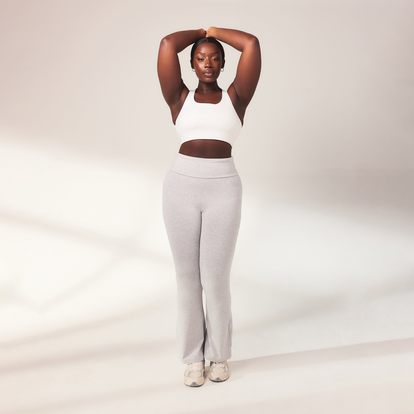 Schlaghose Leggings Lightweight Curvy - Light Grey Marl
