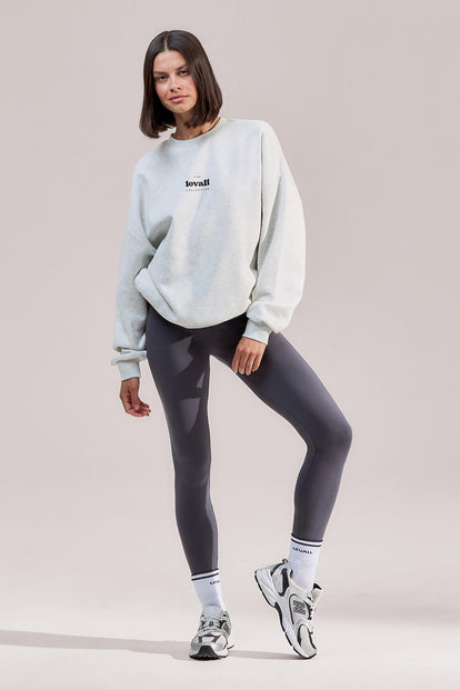 ALL SZN Organic Oversized Graphic Sweatshirt Collective 2 - Light Grey Marl