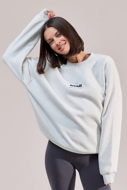 ALL SZN Organic Oversized Graphic Sweatshirt Collective 2 - Light Grey Marl