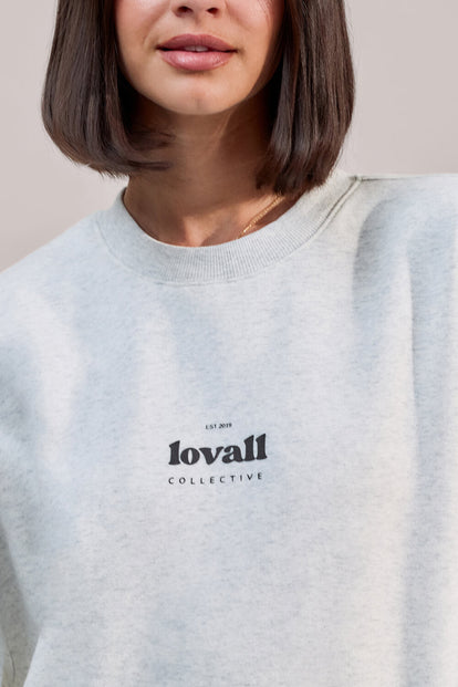 ALL SZN Organic Oversized Graphic Sweatshirt Collective 2 - Light Grey Marl