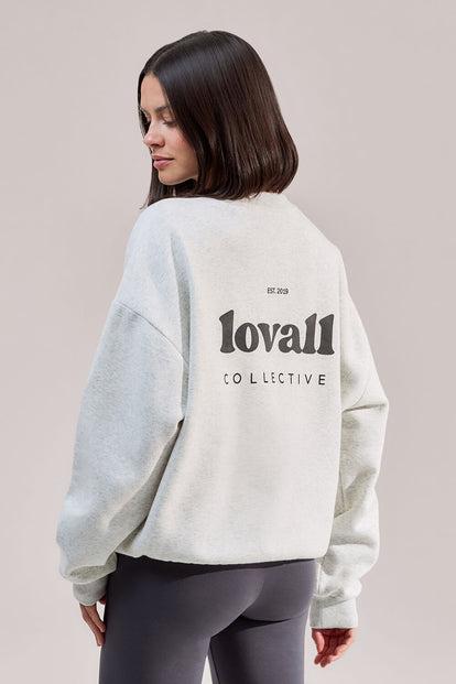 ALL SZN Organic Oversized Graphic Sweatshirt Collective 2 - Light Grey Marl