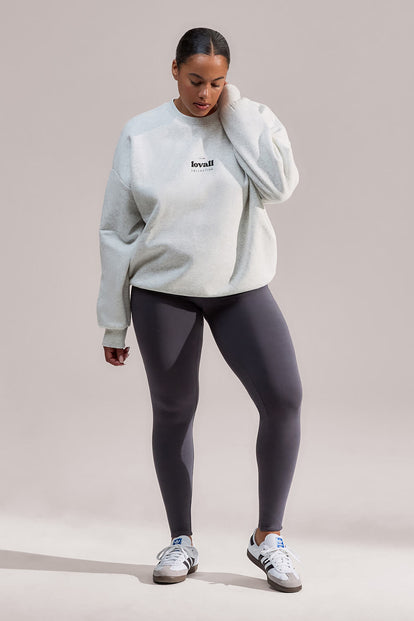 ALL SZN Organic Oversized Graphic Sweatshirt Collective 2 - Light Grey Marl