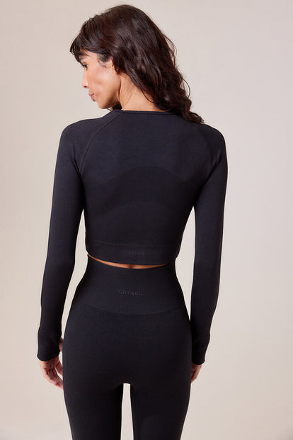 Sculpt Seamless Long Sleeve Top - Black