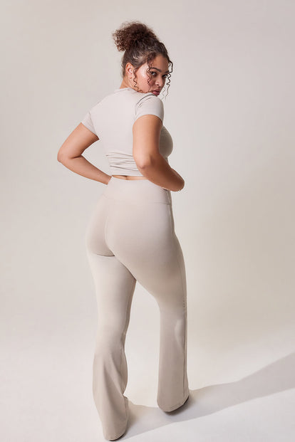 Ultimate Everyday Flare Leggings - Oatmeal Beige