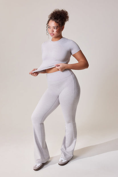 Ultimate Everyday Flare Leggings - Light Grey Marl