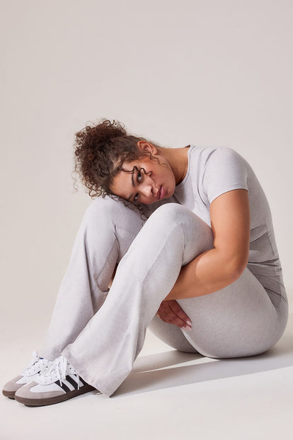 Ultimate Everyday Flare Leggings - Light Grey Marl