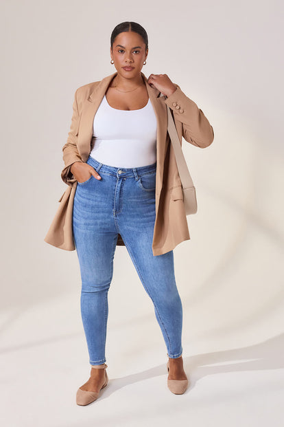 Lift & Shape Jeans Curvy - Mid Blue