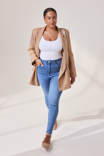 Lift & Shape Jeans Curvy - Mid Blue