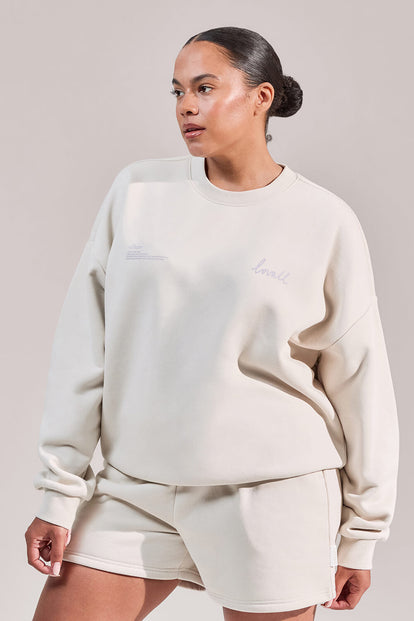 Curve ALL SZN Organic Oversized Graphic Sweatshirt Euphoric - Ecru