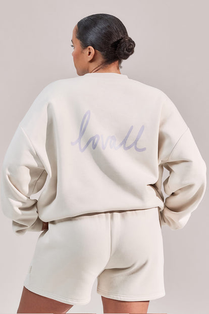 Curve ALL SZN Organic Oversized Graphic Sweatshirt Euphoric - Ecru