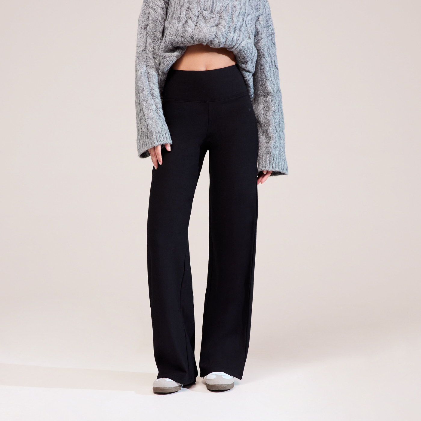 Winter Wide Leg Trousers - Black