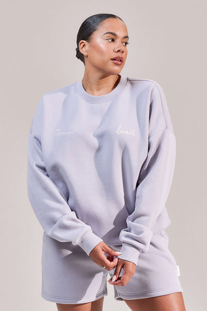 ALL SZN Organic Oversized Graphic Sweatshirt Euphoric - Lilac Mist