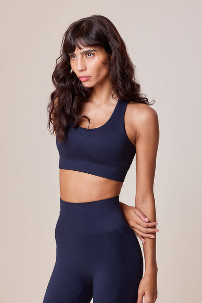 Sculpt Seamless Sports Bra - Deep Navy