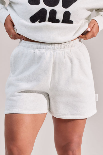 Curve ALL SZN Organic Sweat Shorts - Light Grey Marl