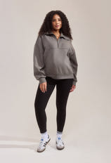 Alltägliche Winter Umstandsleggings mit hoher Taille - Schwarze