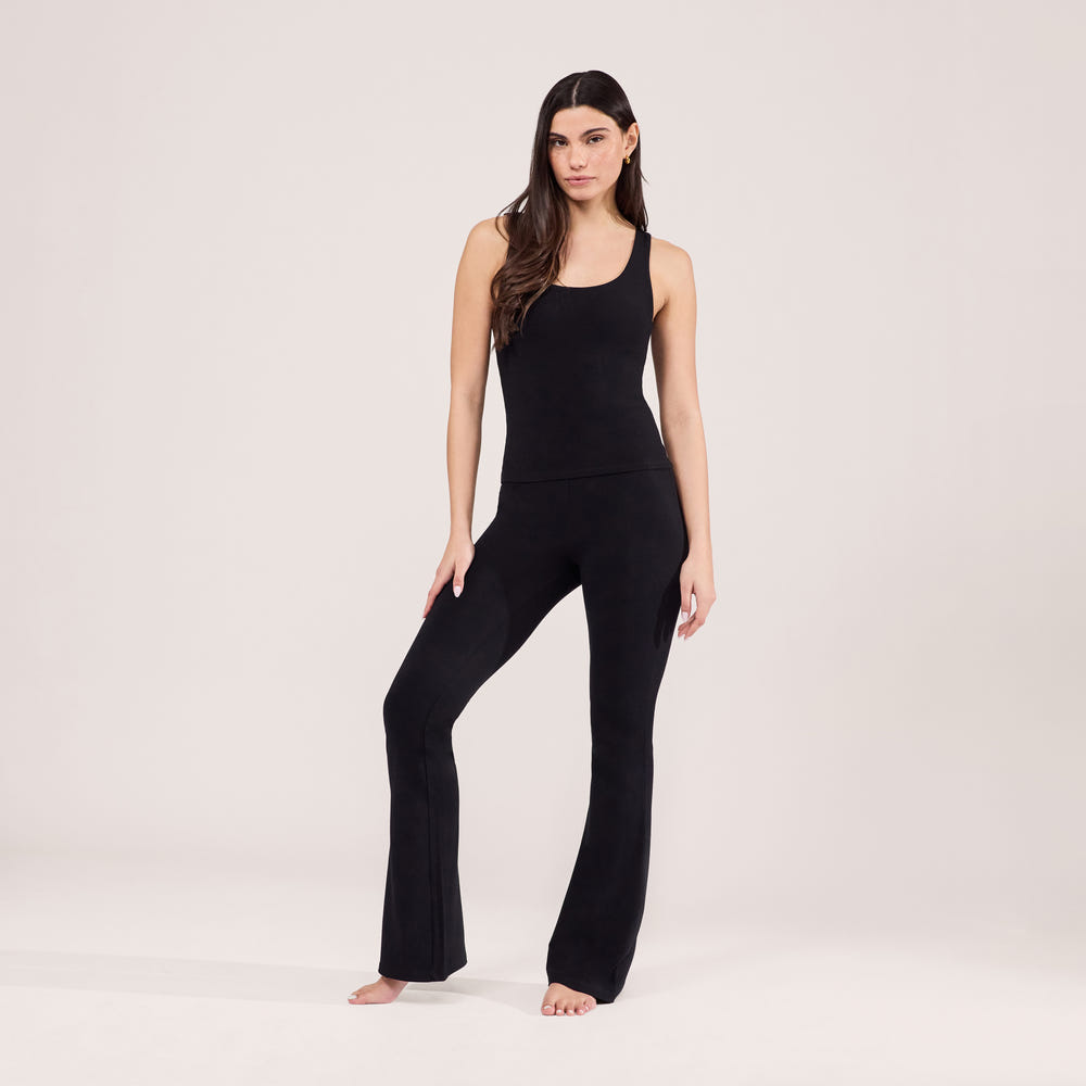 Leichte Flare Leggings – Schwarz