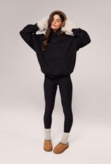 Winter Alltags Leggings mit hoher Taille - Schwarz