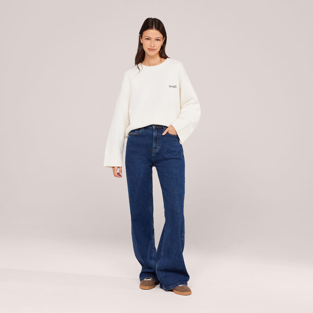 Wide Leg Jeans - Dunkelblau