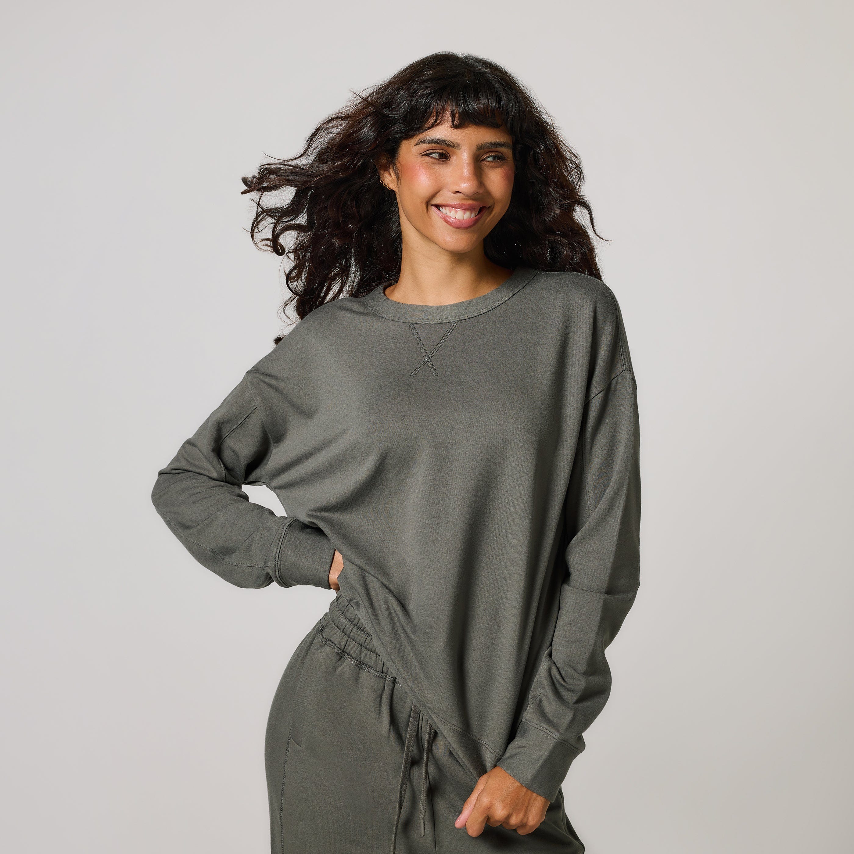Luxus Lounge Sweatshirt - Schiefergrün