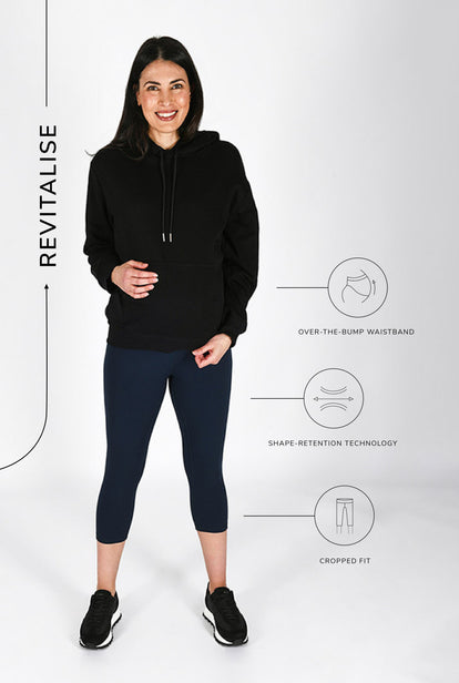 Revitalise Cropped Umstandsleggings - Marineblaue