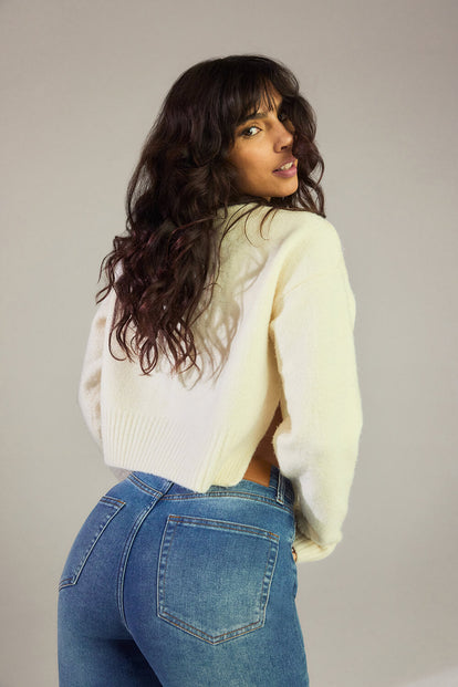Slim-Fit Mom Jeans - Mittelblaue