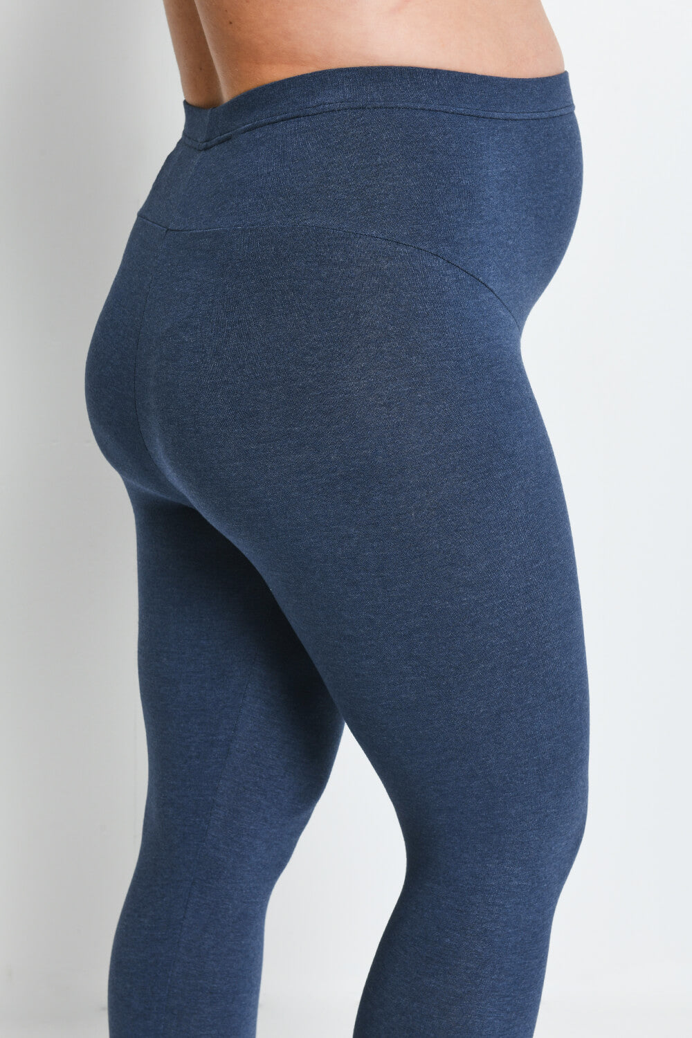 Alltägliche Cropped Umstandsleggings - Infinity Blue Melange